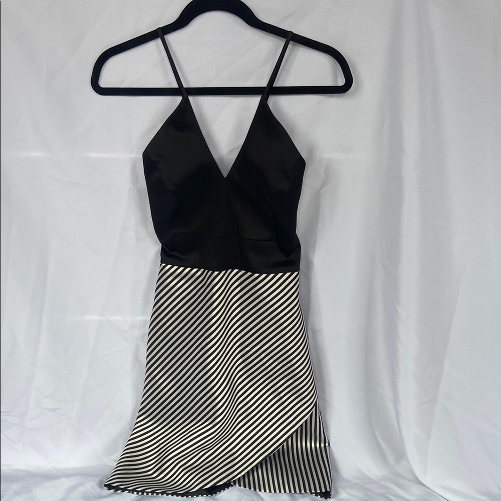 Phoebe Black and White Striped Dress